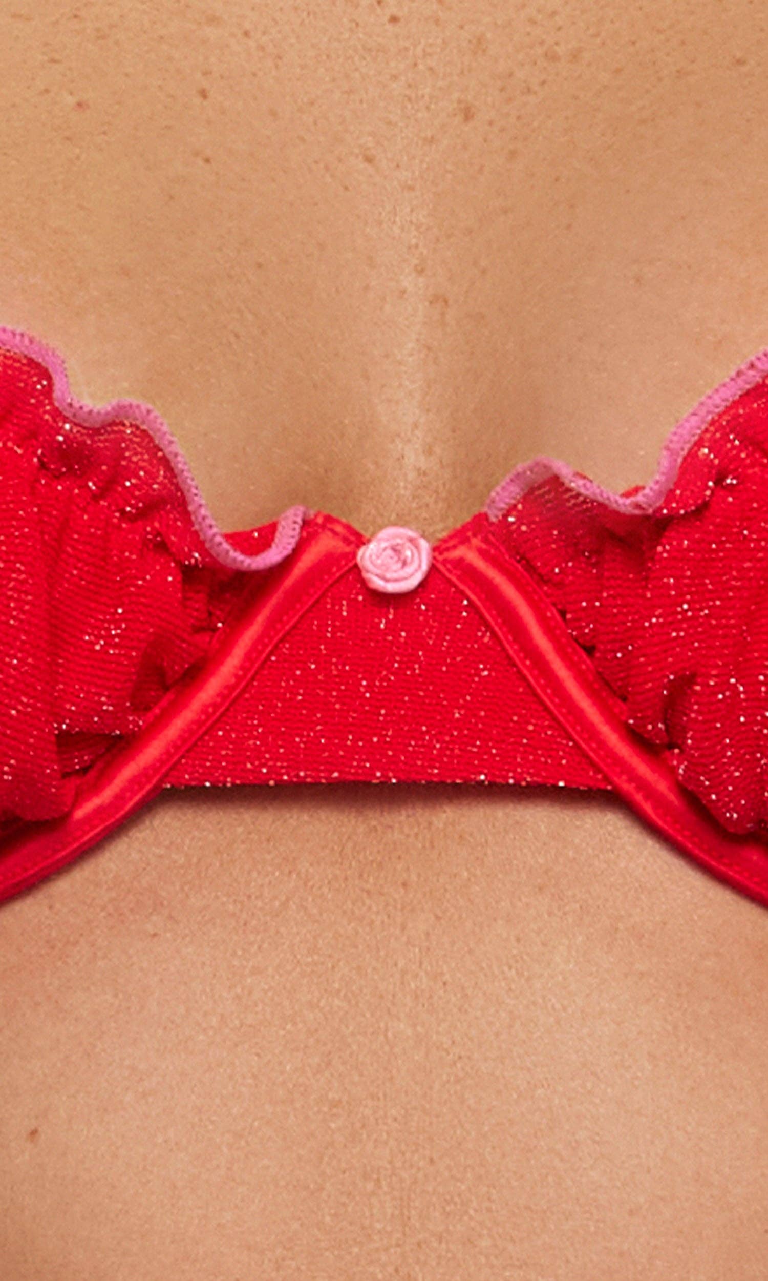 Shimmer Nights Ruched Bra Lingerie Set-6