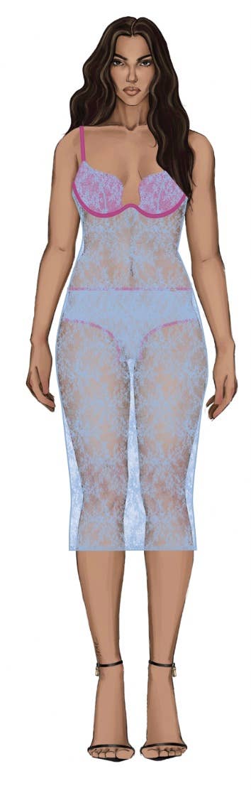 YVONE LACE PLUNGE PUSH UP GOWN-4