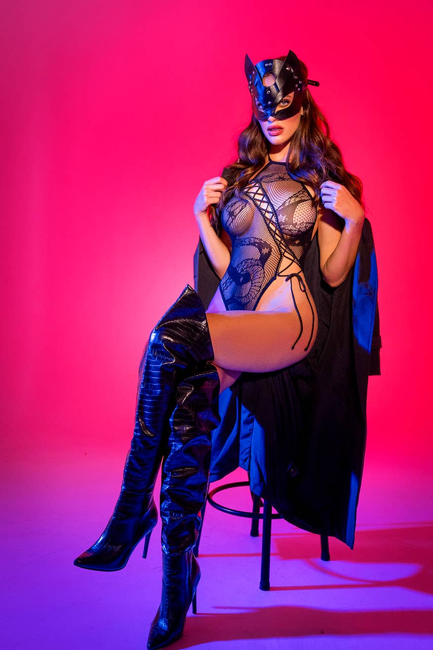 1152 One Size Snake Halter Fishnet Bodysuit-4