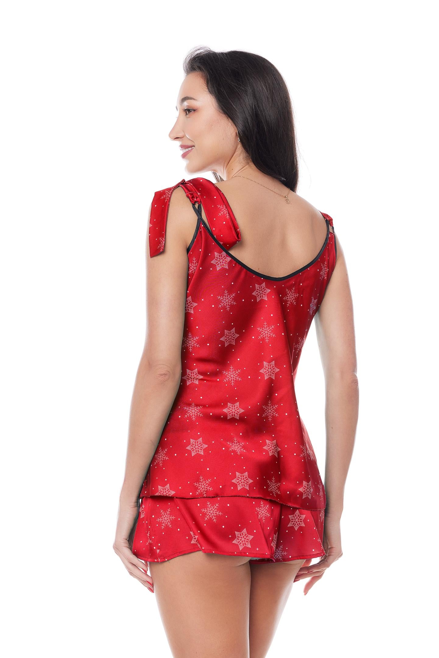 red 2 pcs Christmas set with reindeer - L/XL-1