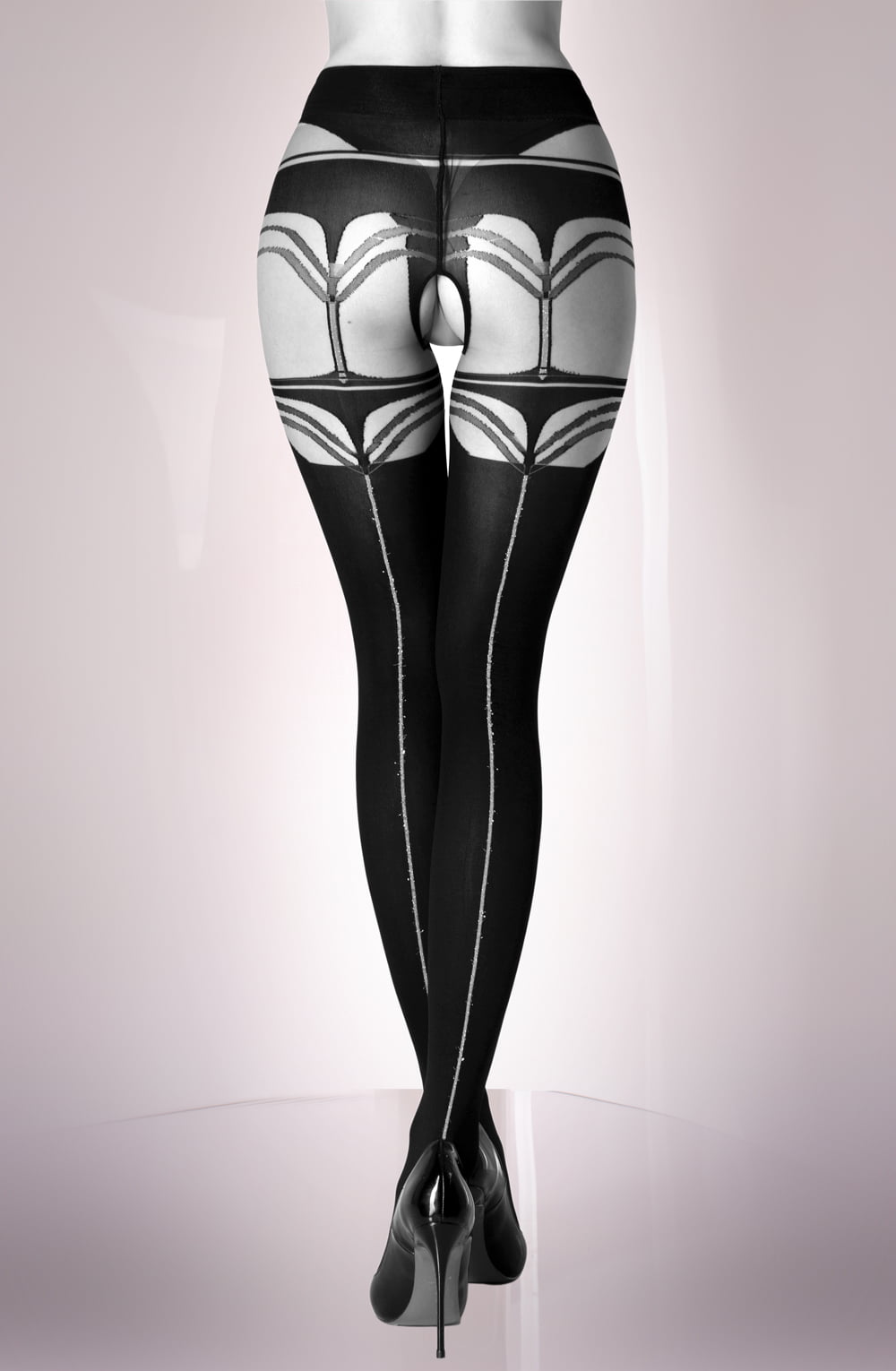 Black Secret BS131 Crotchless Tights-7
