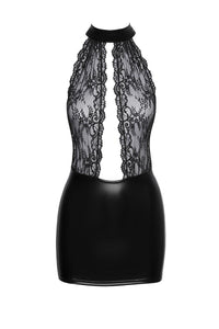 F279 Short powerwetlook dress - 3XL-3