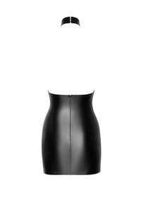 F311 Eros mini halter dress of flocked mesh and wetlook - 3XL-4