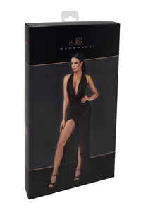 F373 Onyx Liquid Long dress - 3XL-7