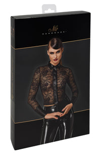 F377 Noirelle Lace Button-up Shirt - 3XL-6