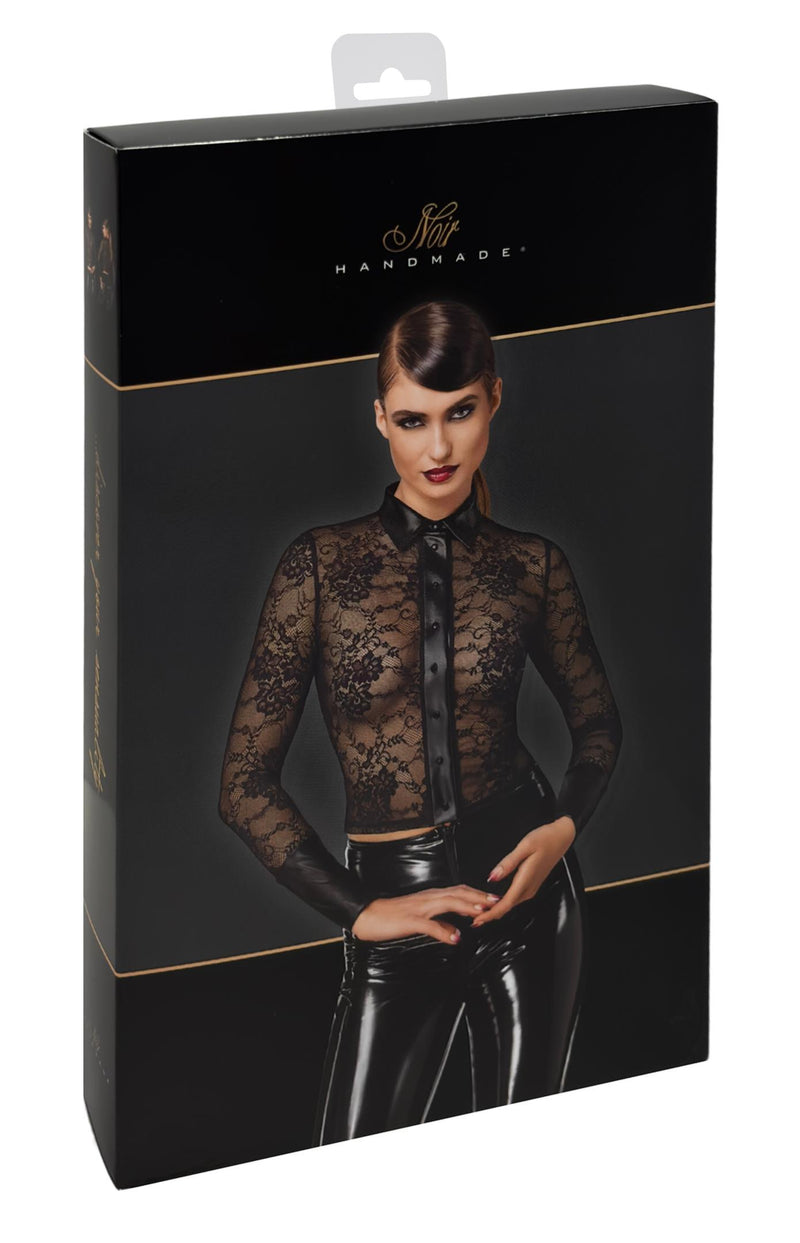 F377 Noirelle Lace Button-up Shirt - 3XL-6