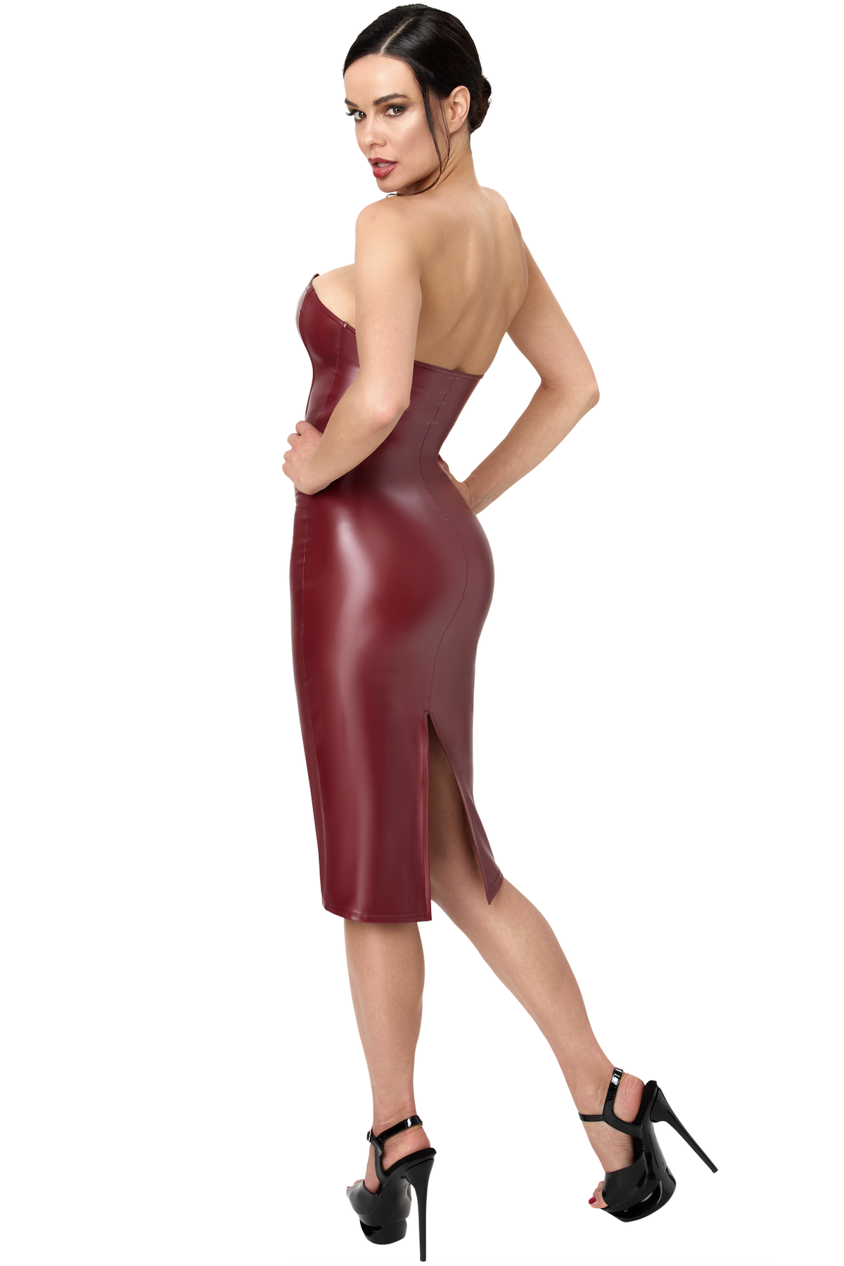 F396 Dark Romance Corset Midi Dress - 3XL-3
