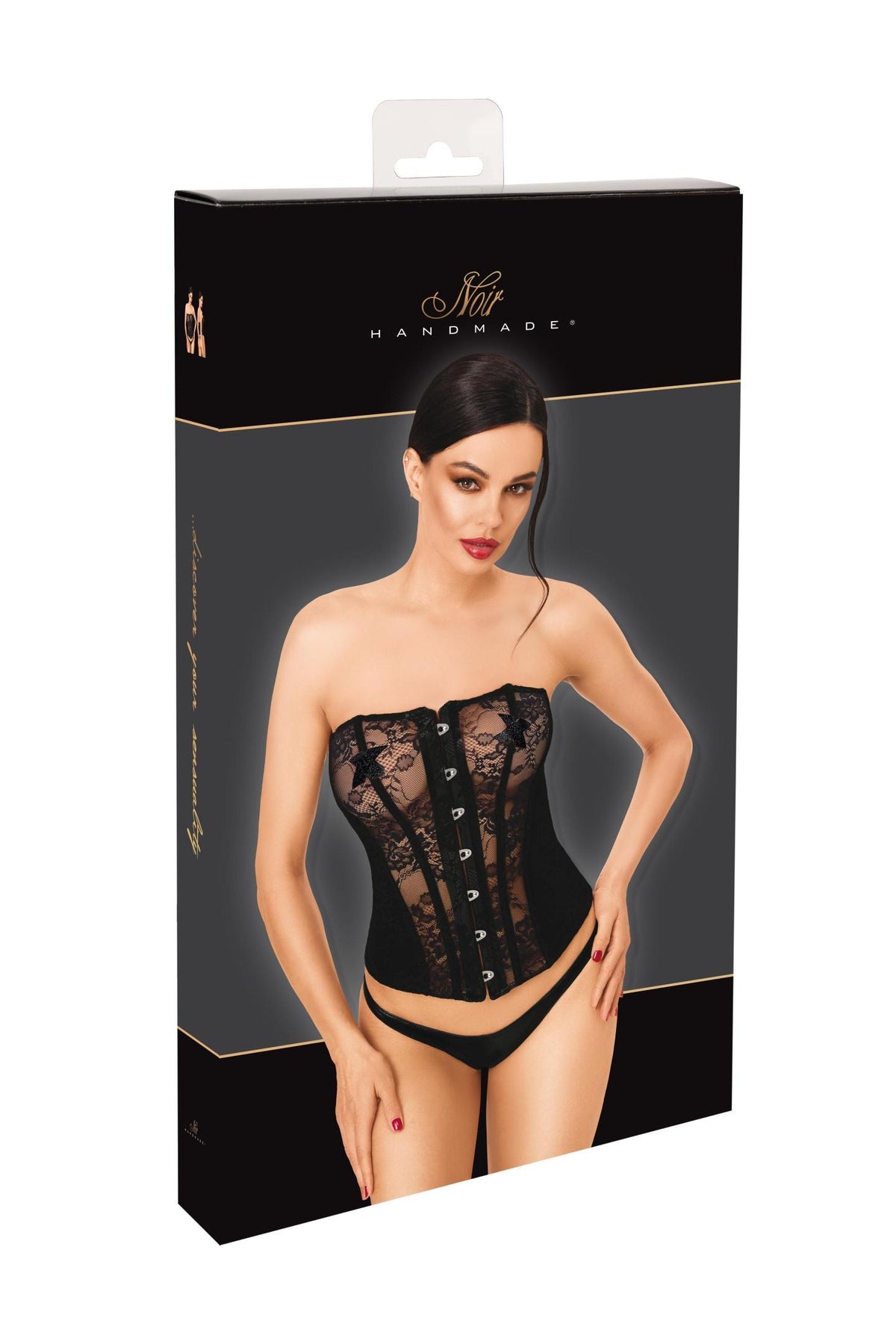 F406 One More Kiss  Lace & Powerwetlook Corset - 3XL-6
