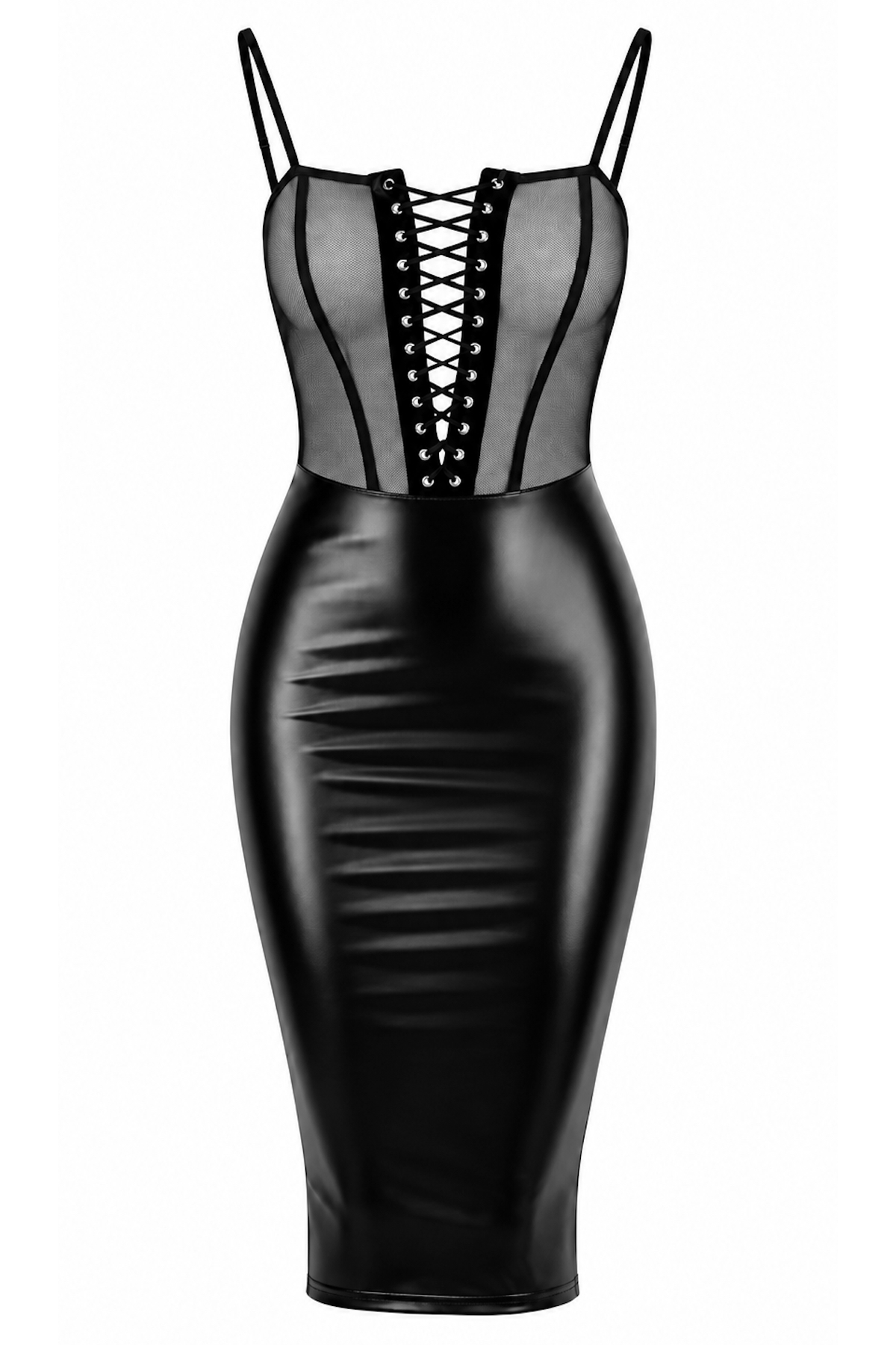 F408 Do Not Disturb Lace-Up Midi Dress - 3XL-0
