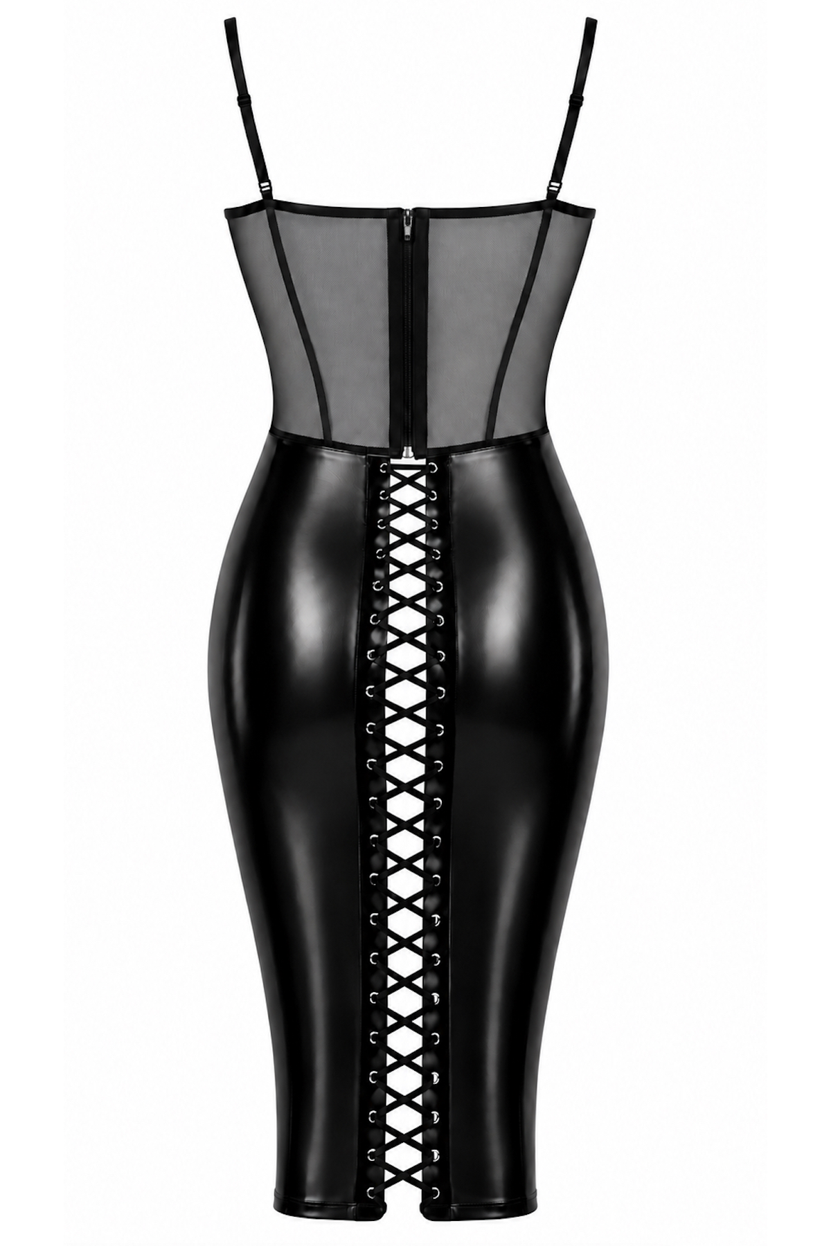 F408 Do Not Disturb Lace-Up Midi Dress - 3XL-1