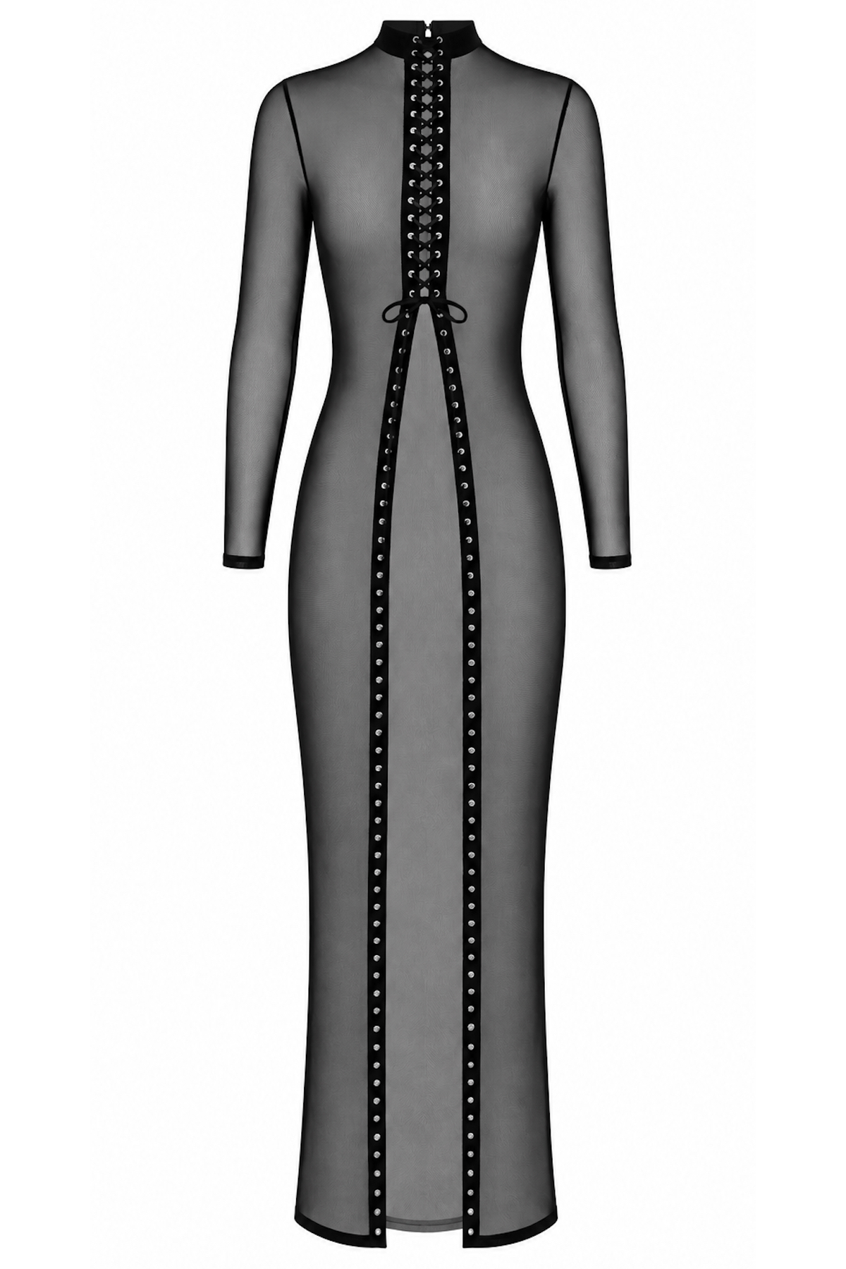F410 Do Not Disturb Lace-Up Maxi Dress - 3XL-2