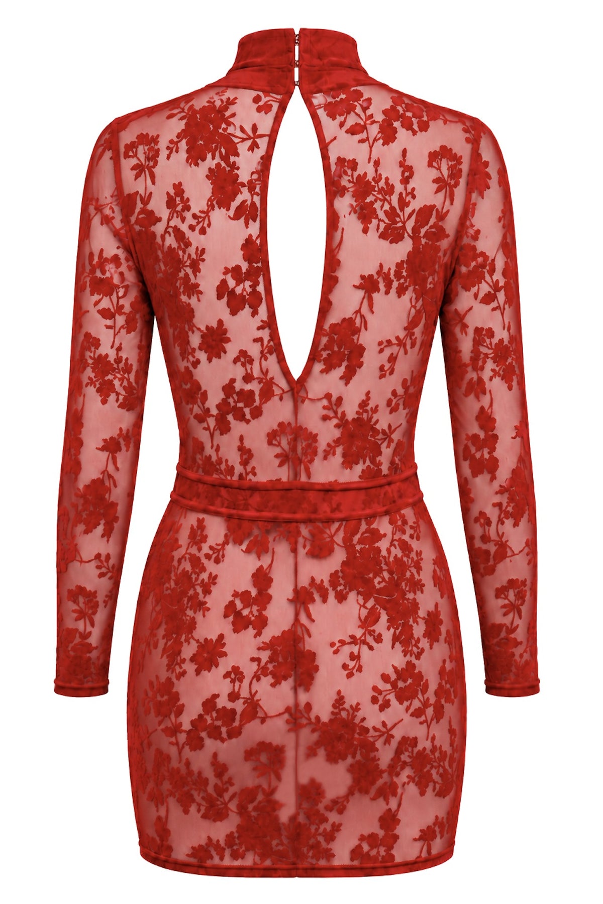 F415 Lovebite Plunging V Mini Dress red - 3XL-1