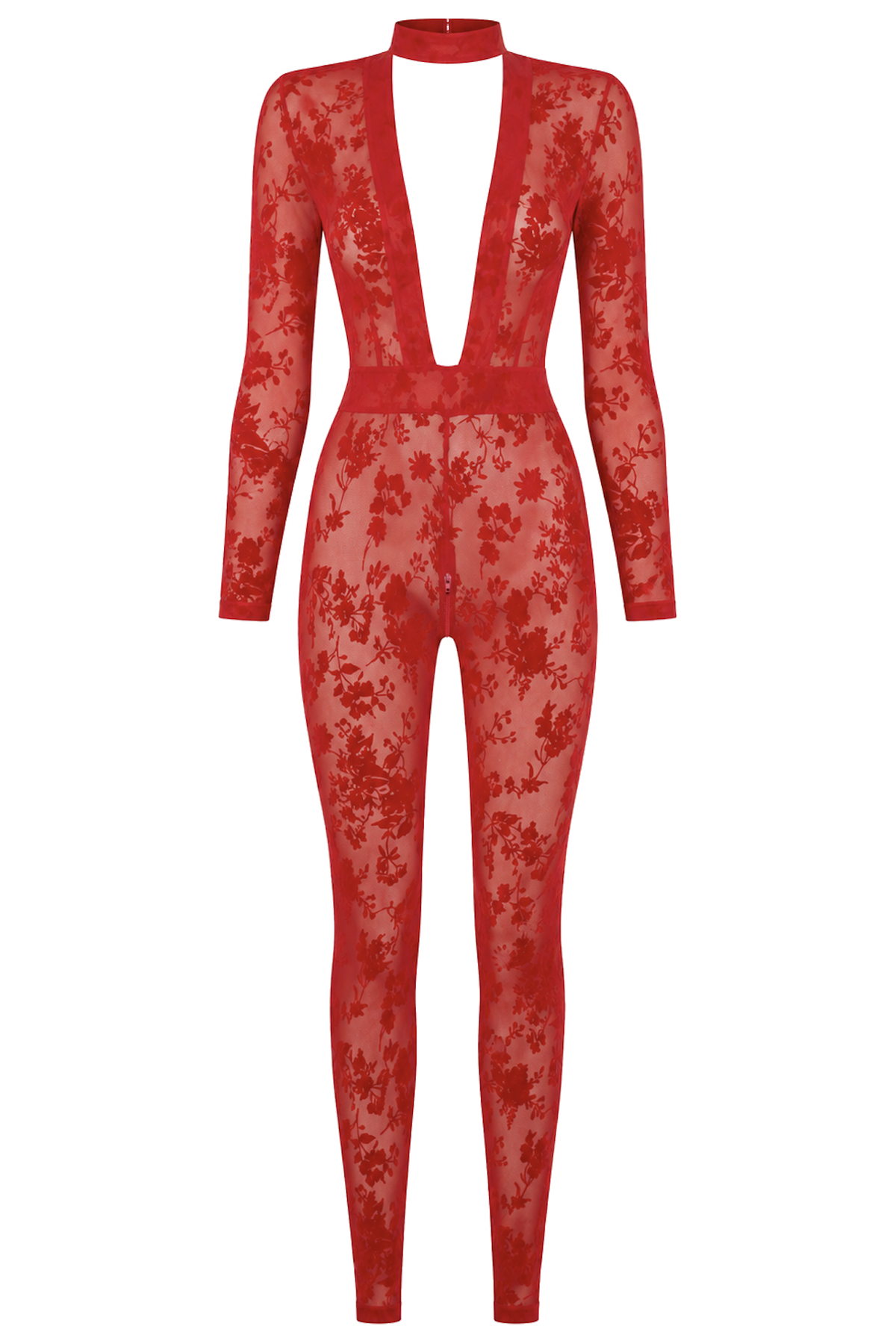F414 Lovebite Plunging V Catsuit - 3XL-0
