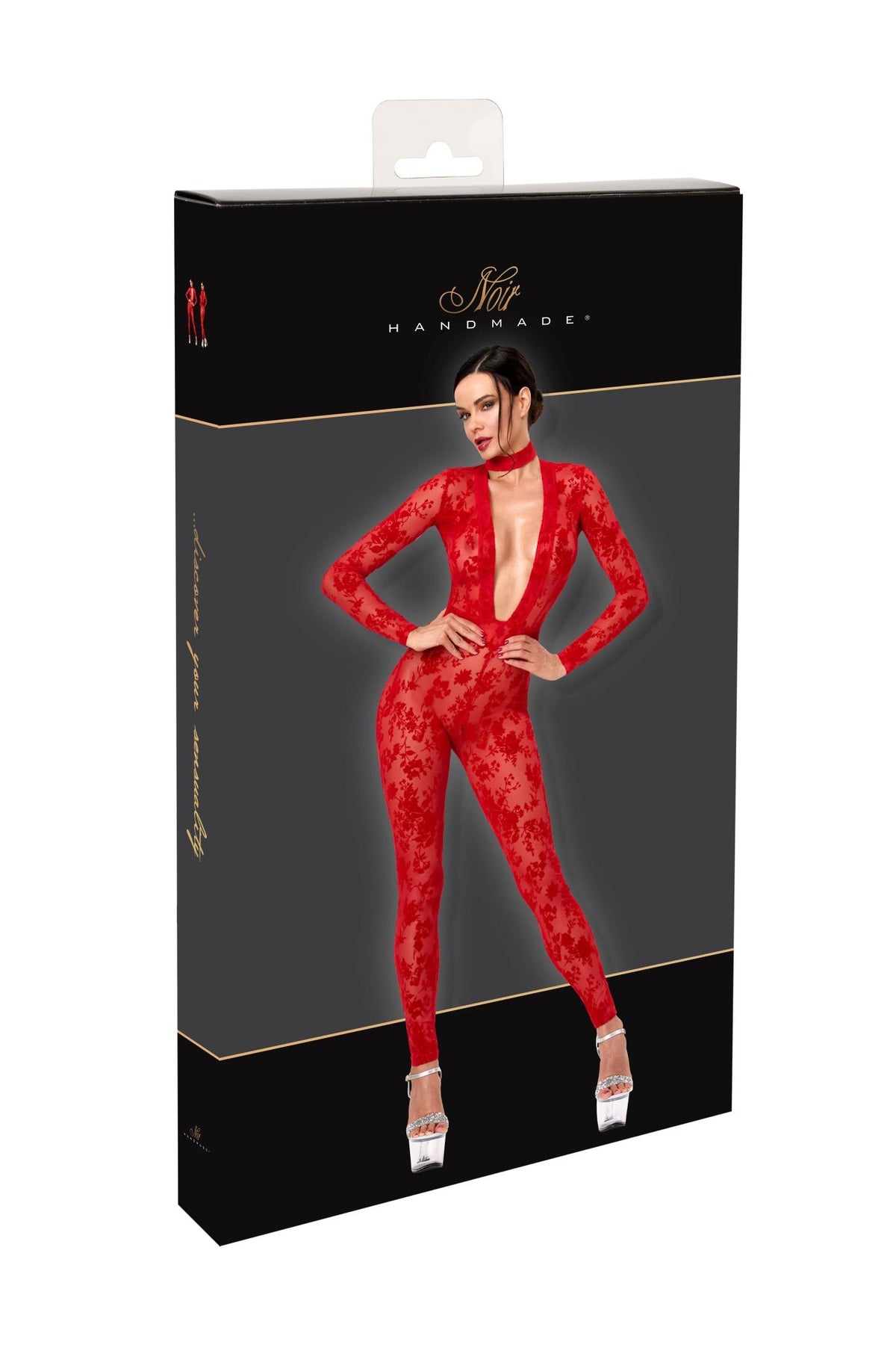 F414 Lovebite Plunging V Catsuit - 3XL-7