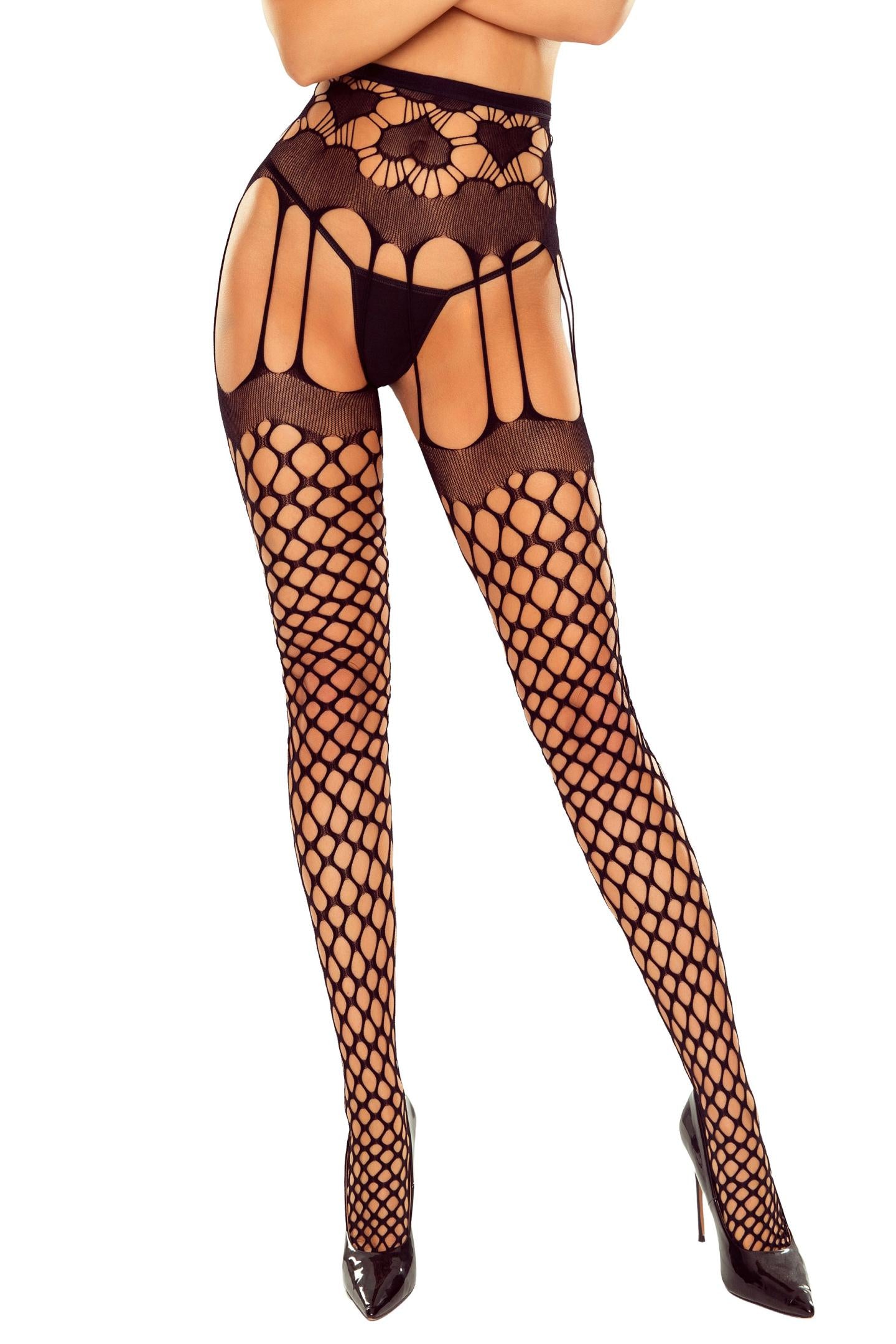 open tights S031 black - S/M-0