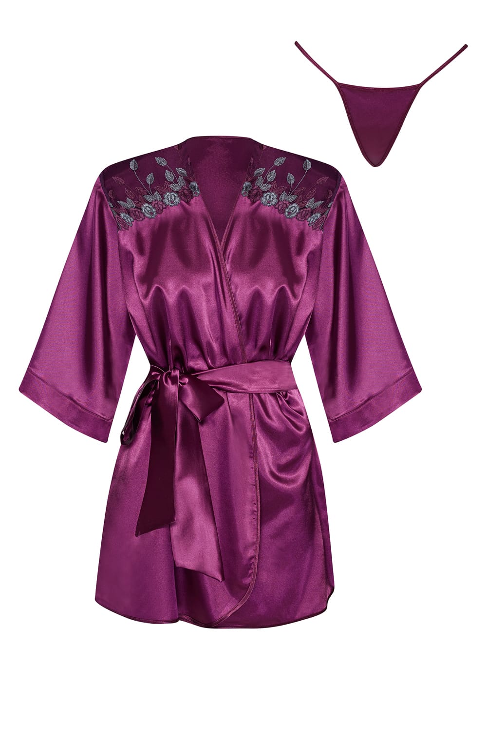 Beauty Night BN6673 Peignoir Burgundy-2