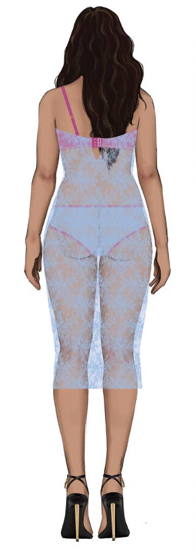 YVONE LACE PLUNGE PUSH UP GOWN-5