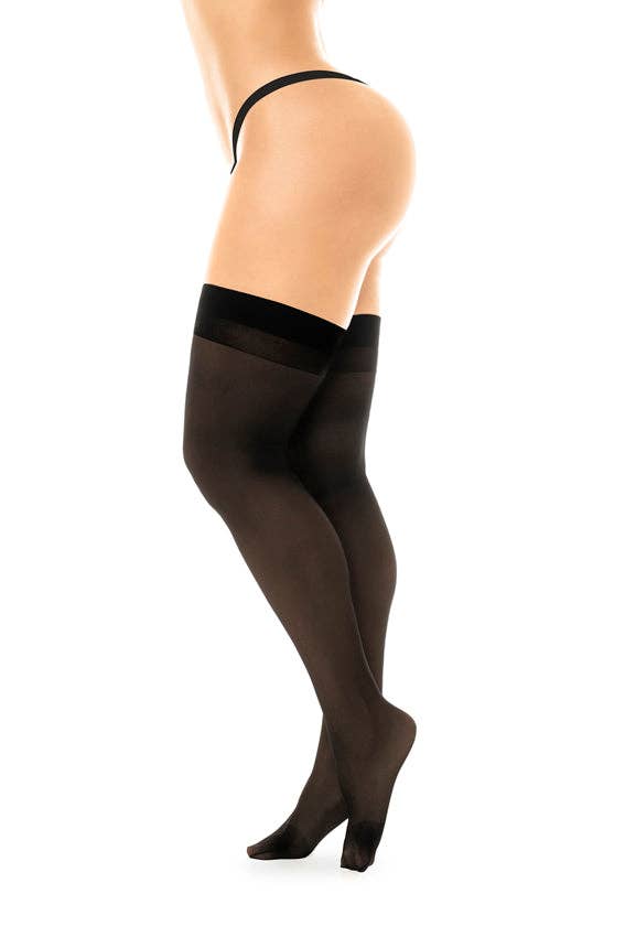 Sheer Thigh Highs Stockings Black-3